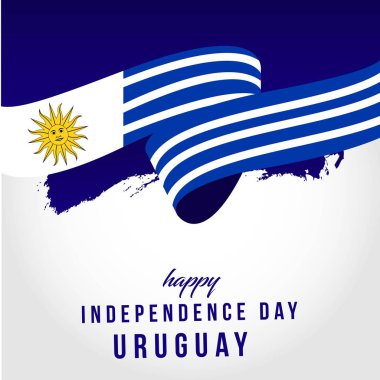 Mutlu Uruguay Bağımsız Gün Vektör Şablontasarım İllüstrasyon