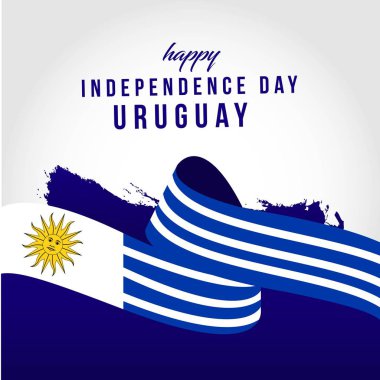 Mutlu Uruguay Bağımsız Gün Vektör Şablontasarım İllüstrasyon