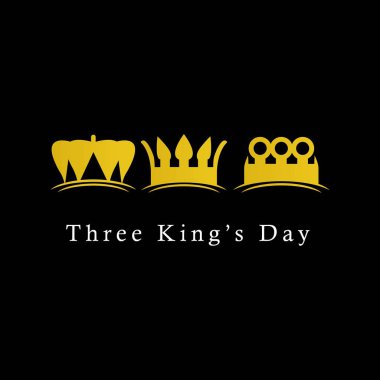 Üç King's Day Logo Simge Vektör Şablontasarım İllüstrasyon