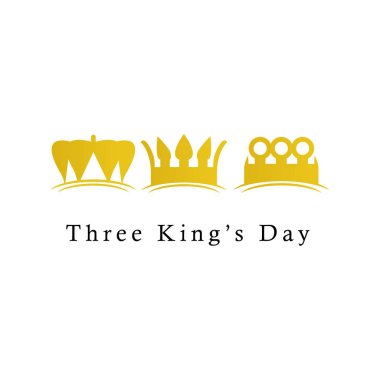 Üç King's Day Logo Simge Vektör Şablontasarım İllüstrasyon