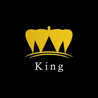 Kral Logo Simge Vektör Şablonu Tasarım İllüstrasyon