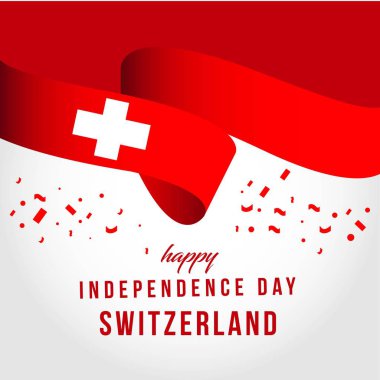 Mutlu İsviçre Bağımsız Gün Vektör Şablontasarım İllüstrasyon