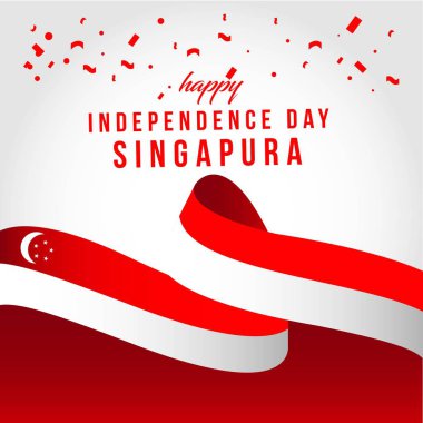 Mutlu Singapur Bağımsız Gün Vektör Şablontasarım İllüstrasyon
