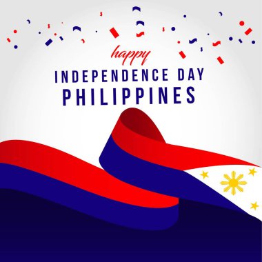 Mutlu Filipinler Bağımsız Gün Vektör Şablontasarım İllüstrasyon