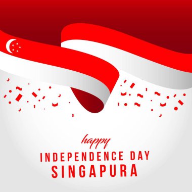 Mutlu Singapur Bağımsız Gün Vektör Şablontasarım İllüstrasyon