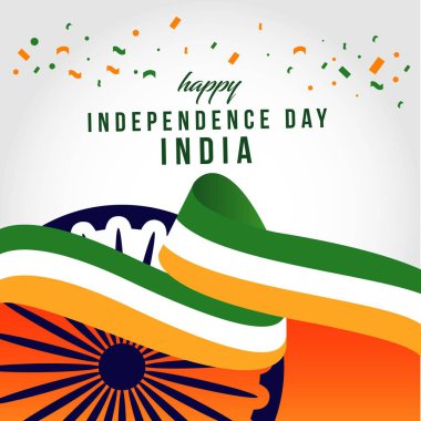 Happy India Bağımsız Gün Vektör Şablontasarım İllüstrasyon