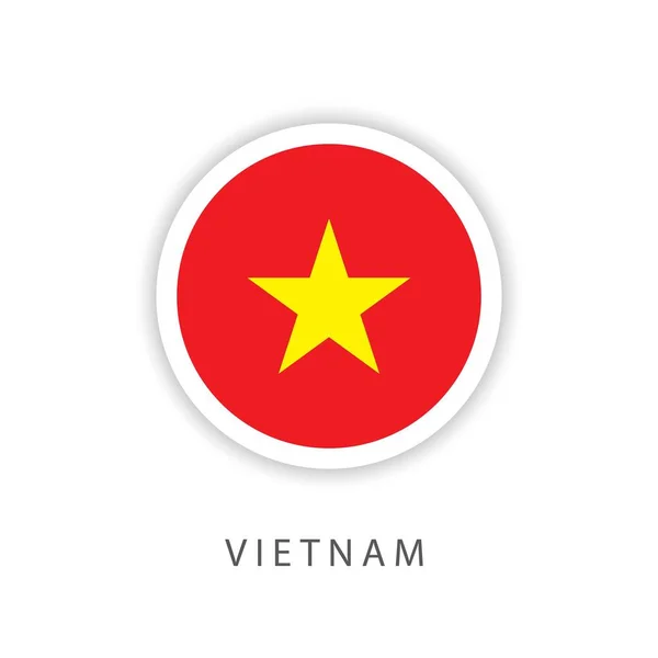 Vietnam Circle Flag Vector Template Design Illustrator - Stok Vektor