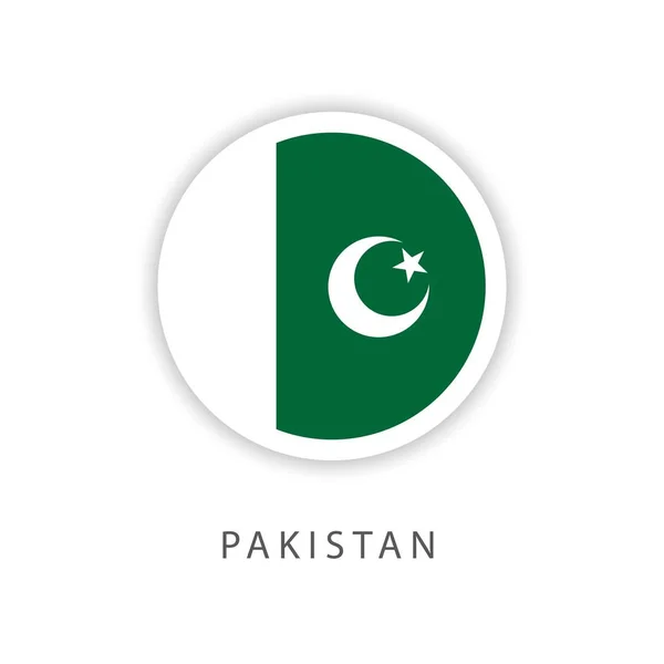 Pakistan Kreis Flagge Vektor Vorlage Design Illustrator — Stockvektor