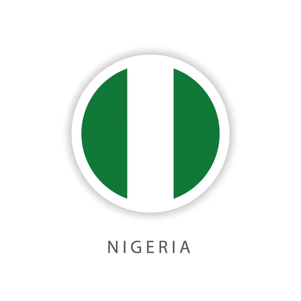 Nigeria Circle Flag Vector Template Design Illustrator — Vector de stock
