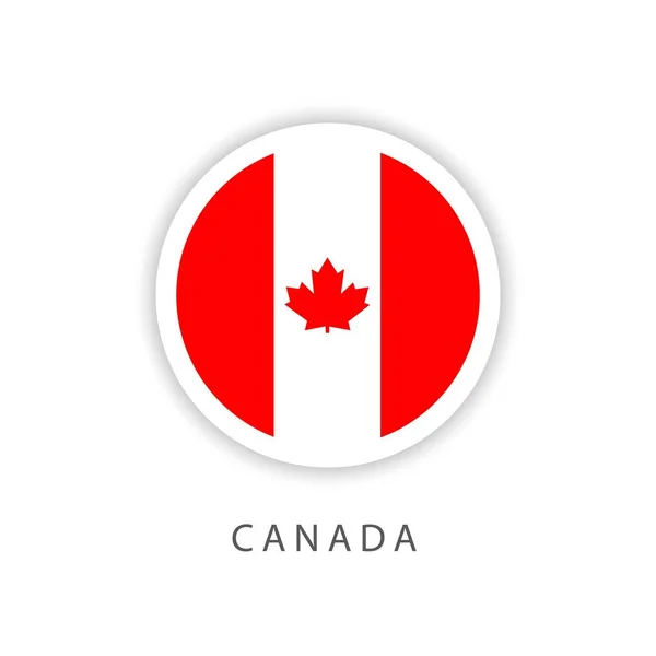 Kanada Kreis Flagge Vektor Vorlage Design Illustrator — Stockvektor