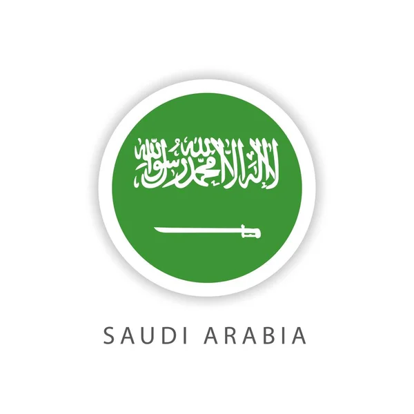 Suudi Arabistan Daire Bayrak Vektör Şablonu Tasarım Illustrator — Stok Vektör