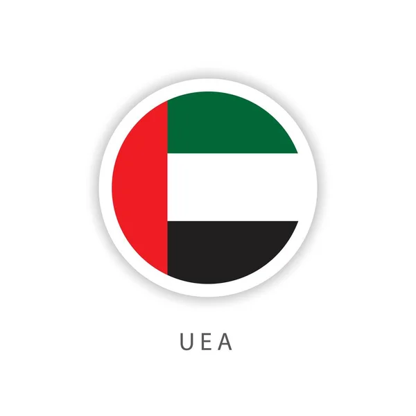 Uae Circle Flag Vector Template Design Illustrator — Vector de stock