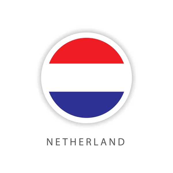 Holanda Circle Flag Vector Template Design Illustrator — Archivo Imágenes Vectoriales