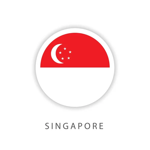 Singapore Circle Flag Vector Template Design Illustrator - Stok Vektor