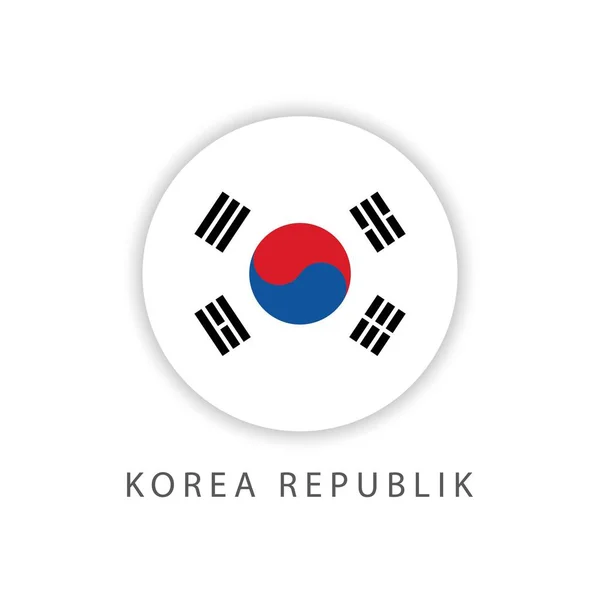 Sydkorea republik cirkel flagga vektor mall design Illustrator — Stock vektor