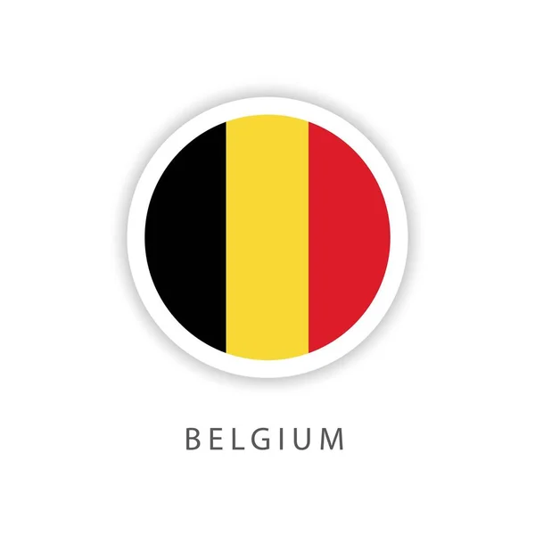Belgia Circle Flag Vector Template Design Illustrator - Stok Vektor