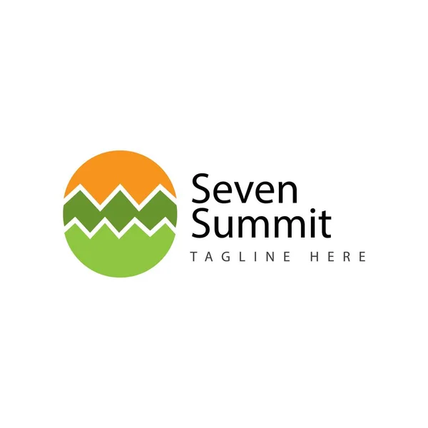 Sete Summit Logo Vector Template Design Ilustração —  Vetores de Stock