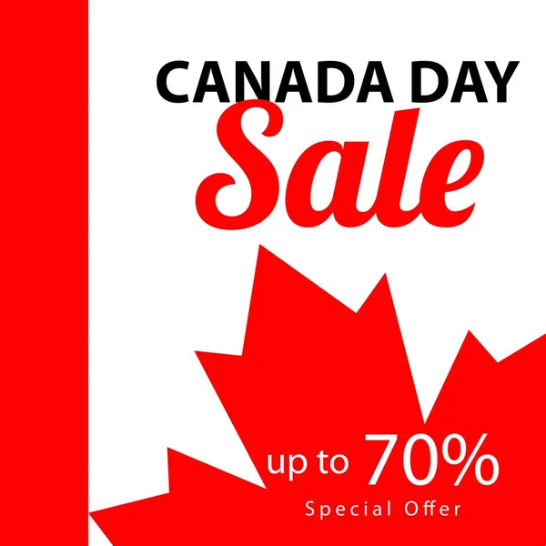 加拿大日销售高达70%矢量模板设计插图 — 图库矢量图片