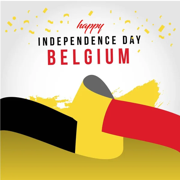 Happy Belgium oberoende dag vektor mall design illustration — Stock vektor