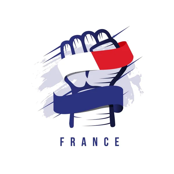 Frankreich hand und flag vector template design illustration — Stockvektor
