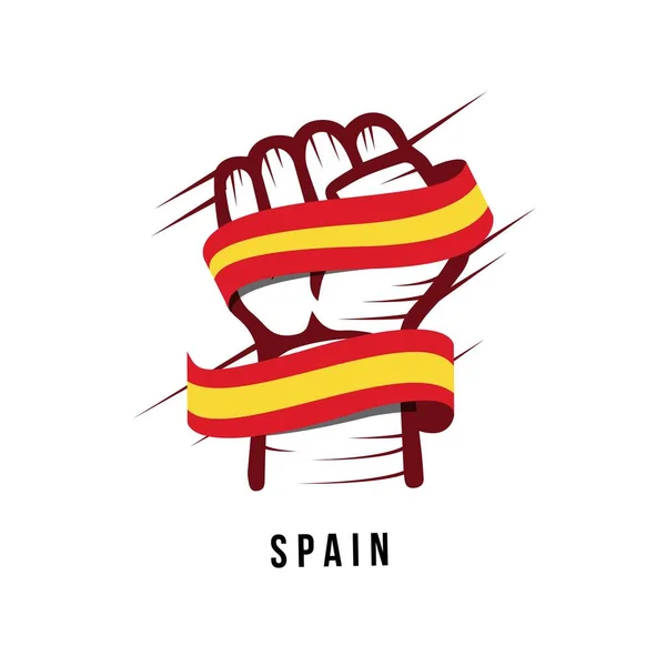 Hiszpania ręka i flaga wektor szablon projekt ilustracja — Wektor stockowy