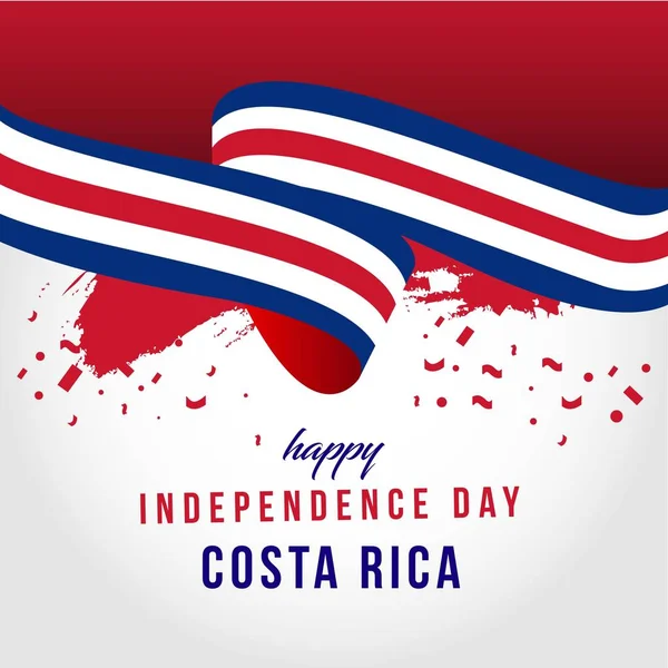 Šťastná Kostarika nezávislá denní vektorová šablona návrh šablony ilustrace — Stockový vektor