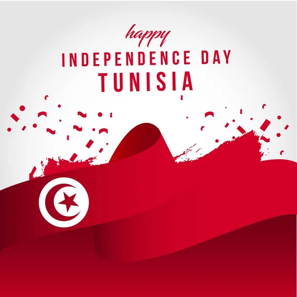 Illustration de conception de modèle de vecteur de jour indépendant de Tunisie heureux — Image vectorielle