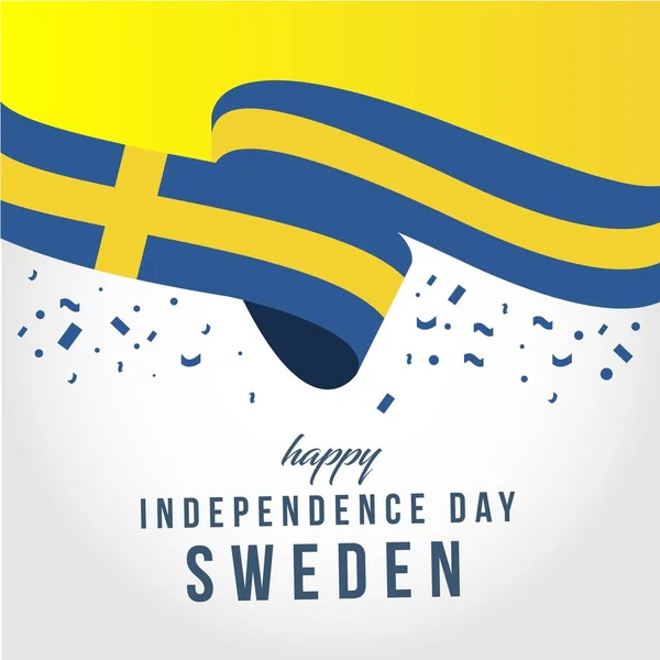 Gelukkig Zweden onafhankelijke dag vector sjabloonontwerp illustratie — Stockvector