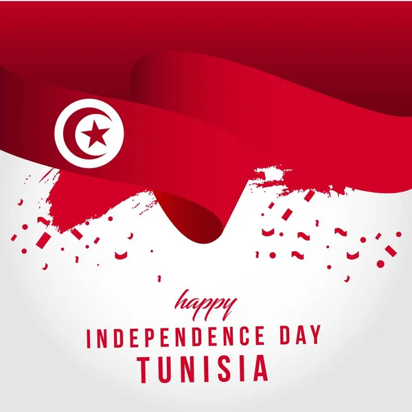 Illustration de conception de modèle de vecteur de jour indépendant de Tunisie heureux — Image vectorielle