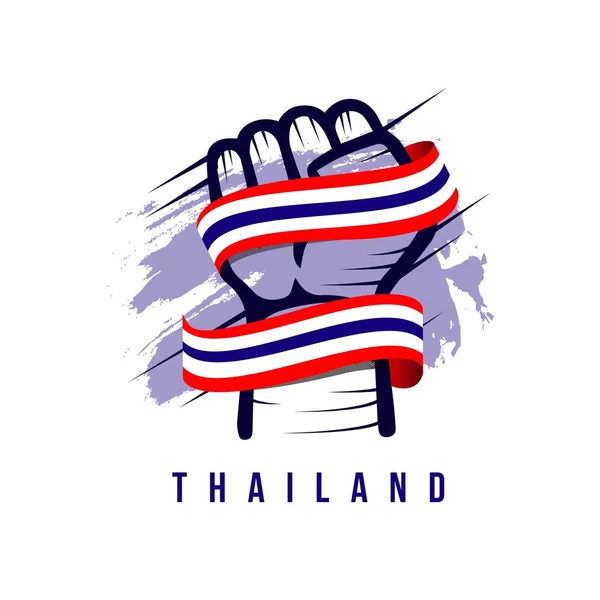 Thailand Hand and Flag Vector Template Design Illustration — Stock Vector