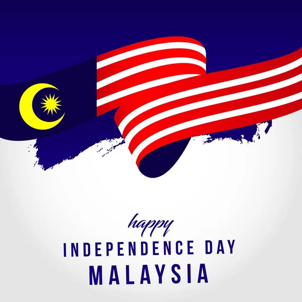 Happy Malaysia onafhankelijke dag vector sjabloonontwerp illustratie — Stockvector