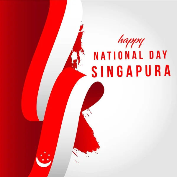 Feliz Dia Nacional de Singapura Vector Template Design Ilustração —  Vetores de Stock