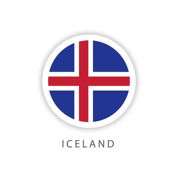 Iceland Circle Flag Vector Template Design Illustrator — Stock Vector