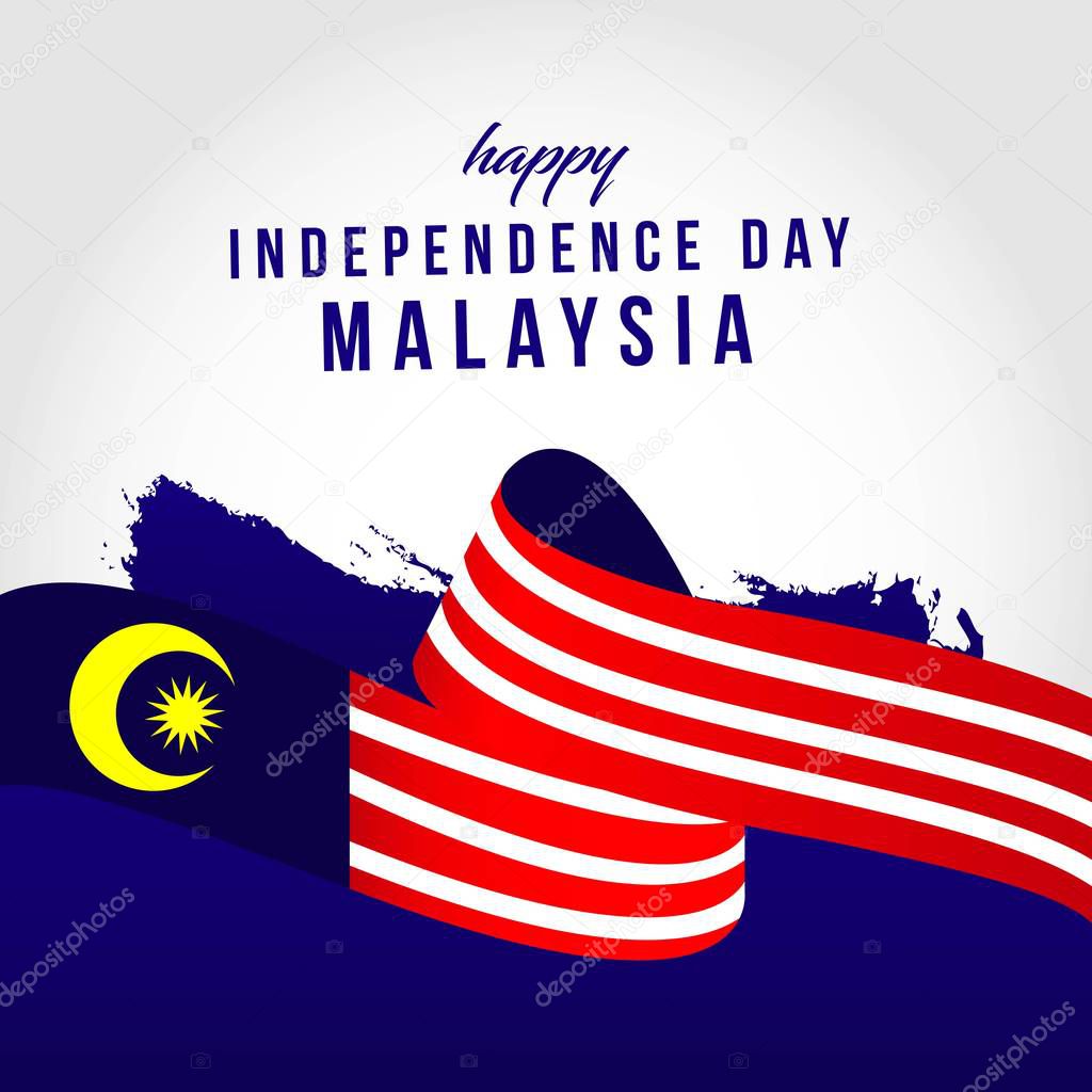 Happy Malaysia Independent Day Vector Template Design Illustration