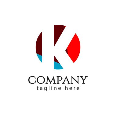 K Company Logo Vektör Şablon tasarım illüstrasyon