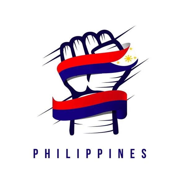 Векторная иллюстрация дизайна ручной работы и флага Филиппин — стоковый вектор