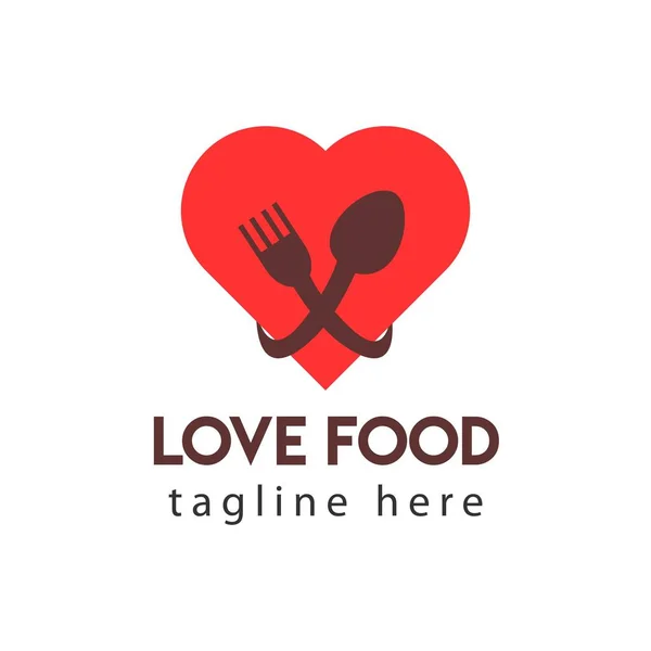 Love Food Logo Vector Template Design Ilustração —  Vetores de Stock