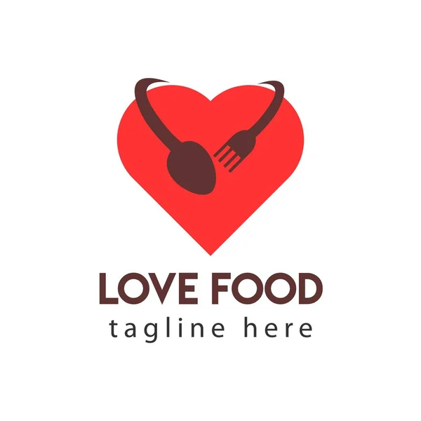 Love Food Logo Vector Template Design Ilustração —  Vetores de Stock