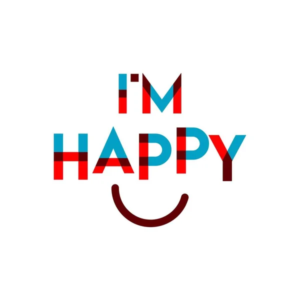 I 'am Happy Vector Template Design Illustration — Archivo Imágenes Vectoriales