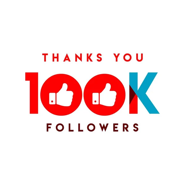 Gracias 100k Seguidores Vector Template Design Illustration — Vector de stock