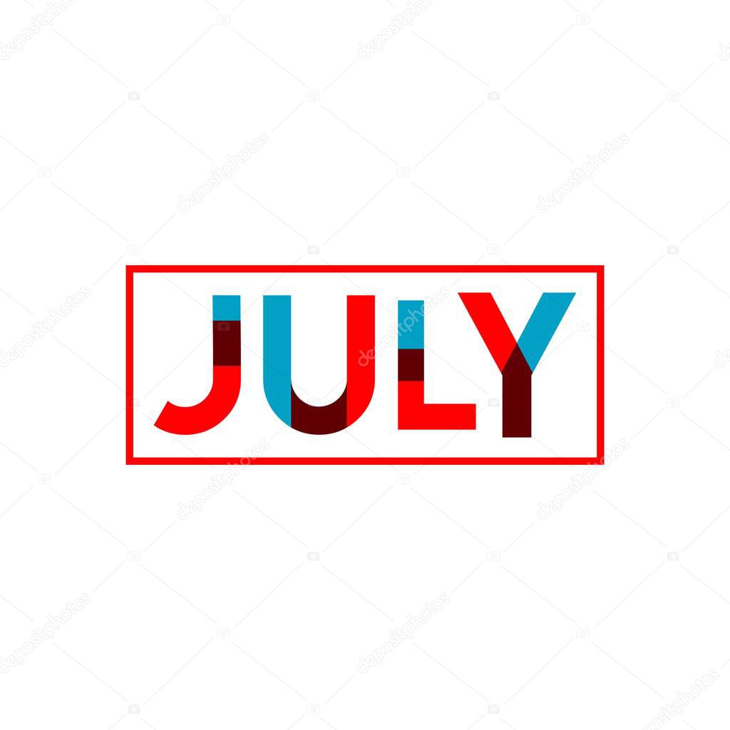 July Vector Template Design Illustration