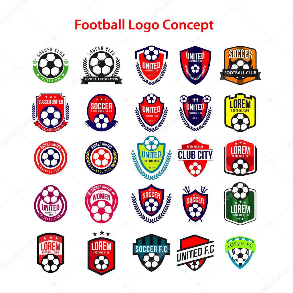 Football Logo Concept Vector Template Design Illustration