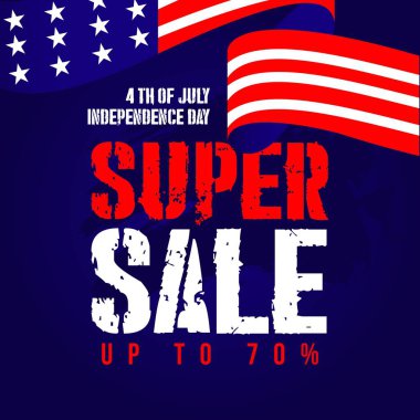 Bağımsız Gün Süper Satış Vektör Şablon tasarım Illüstrasyon