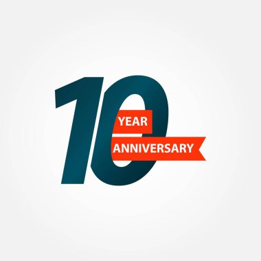 10. Yıldönümü Vektör Şablonu Tasarım Çizimi