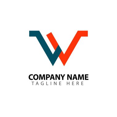 W Company Logo Vektör Şablon tasarım illüstrasyon