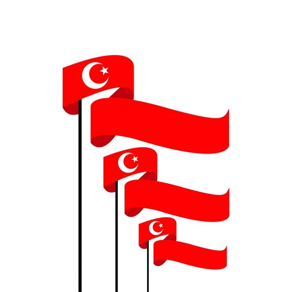 Illustration de conception de modèle vectoriel de drapeau de la Turquie — Image vectorielle