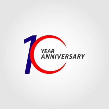 10. Yıldönümü Vektör Şablonu Tasarım Çizimi