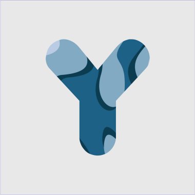 Y Su Font Vektör Şablonu Tasarım İllüstrasyon