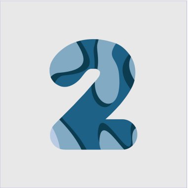 2 Su Font vektör şablonu Tasarım İllüstrasyon