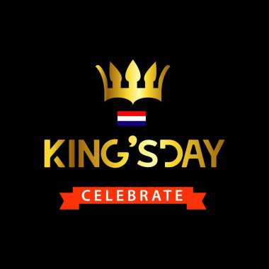 King's Day Kutlamak Vektör Şablontasarım İllüstrasyon